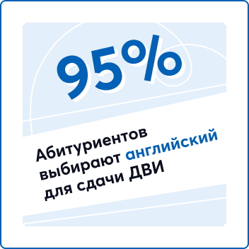 95% Абитуриентов выбирают английский для сдачи ДВИ